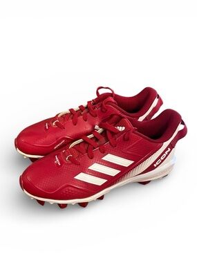 adidas Kids Red and White Icon Cleats